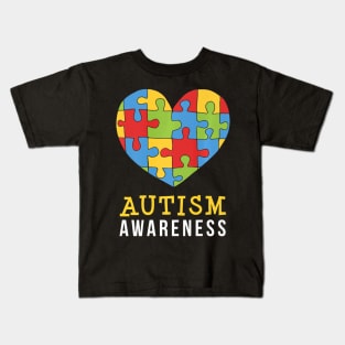 Autism Awareness Puzzle Heart Kids T-Shirt